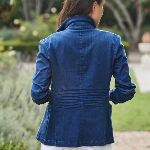 Frank & Eileen Dublin Tailored Blazer Italian Performance Denim XXS - Picture 3 of 10